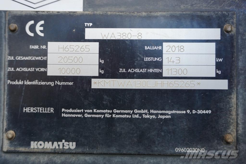Komatsu WA 380-8 輪胎式裝載機