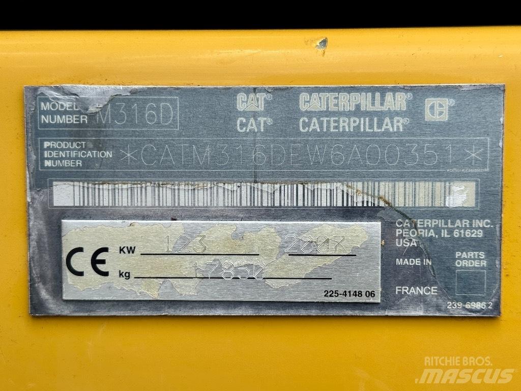 CAT M 316 D 旋轉式挖土機/掘鑿機/挖掘機