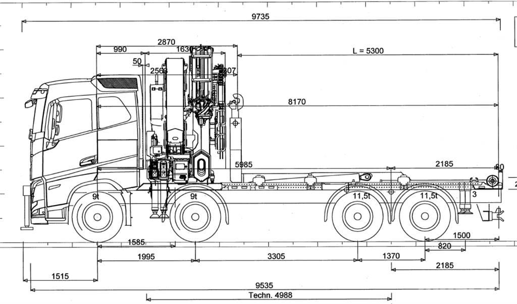 Volvo FH 540 8X4 起重機卡車