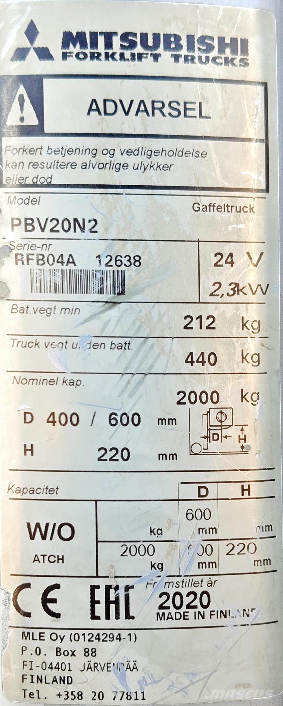 Mitsubishi PBV20N2 堆高機(叉車)-其他