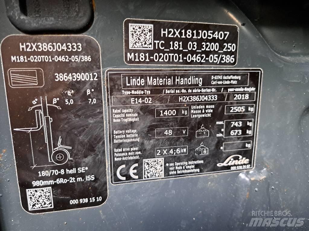 Linde E 14 EVO 電動堆高機