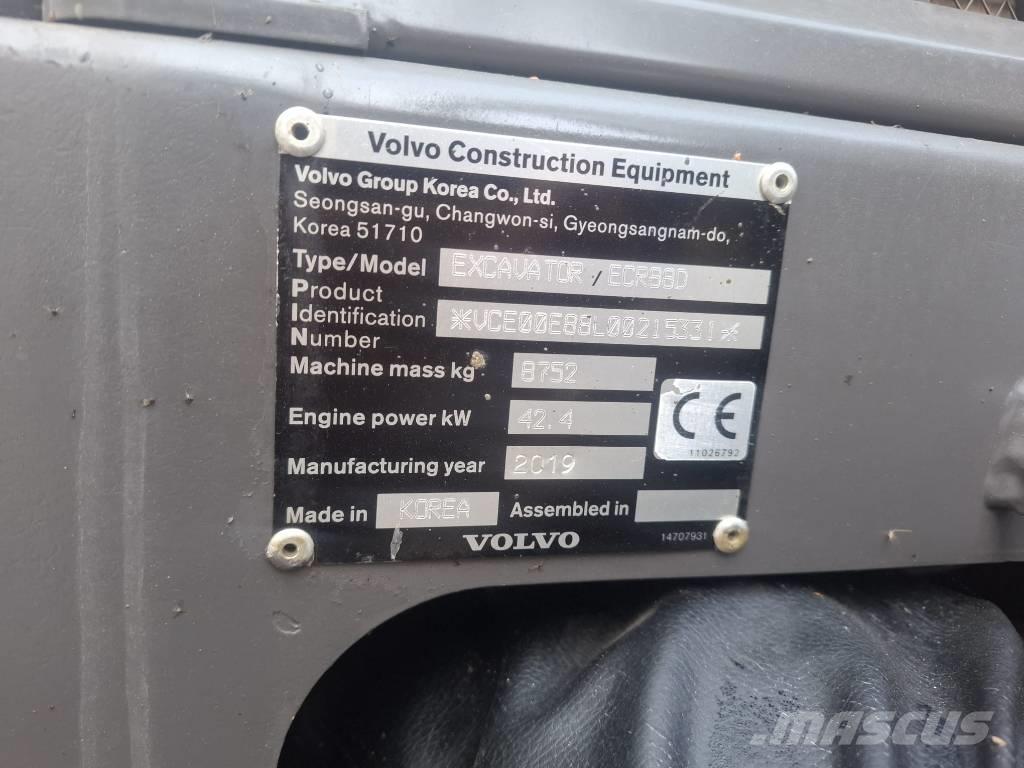 Volvo ECR 88 D 中型挖土機/掘鑿機/挖掘機 7t-12t
