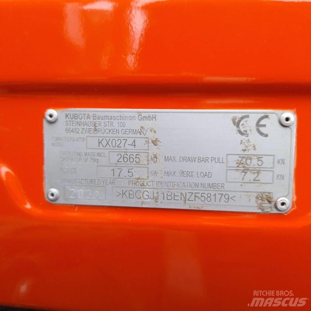 Kubota KX 027 小型挖土機/掘鑿機<7t(小型挖掘機)