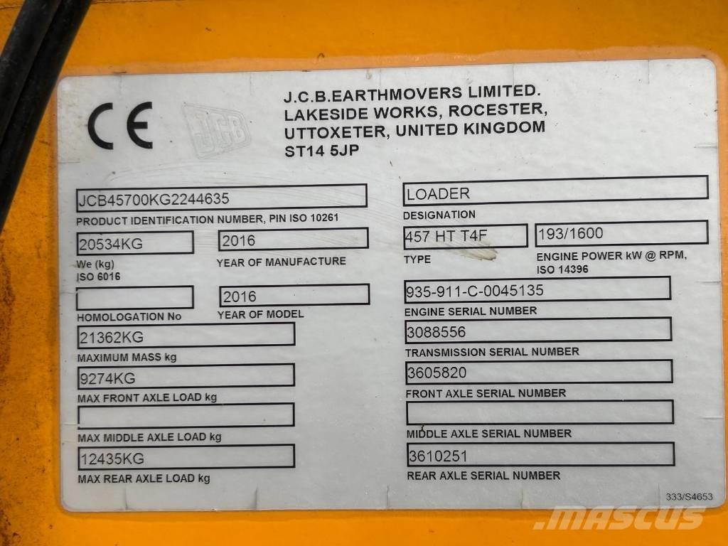 JCB 457 HT 輪胎式裝載機