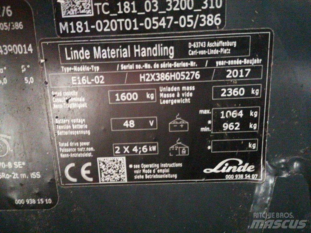 Linde E16L-02 電動堆高機