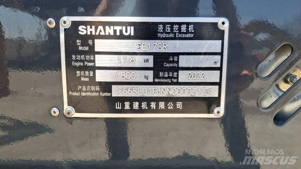 Shantui SE 17 SR 小型挖土機/掘鑿機<7t(小型挖掘機)