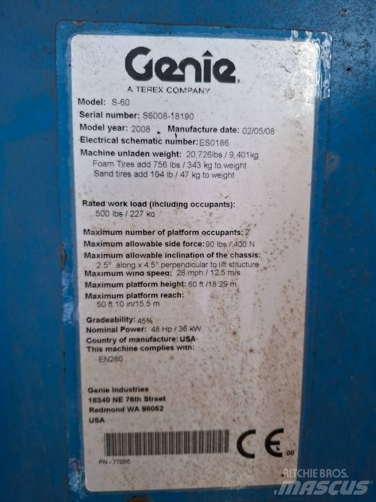 Genie S 60 伸縮臂高空作業車
