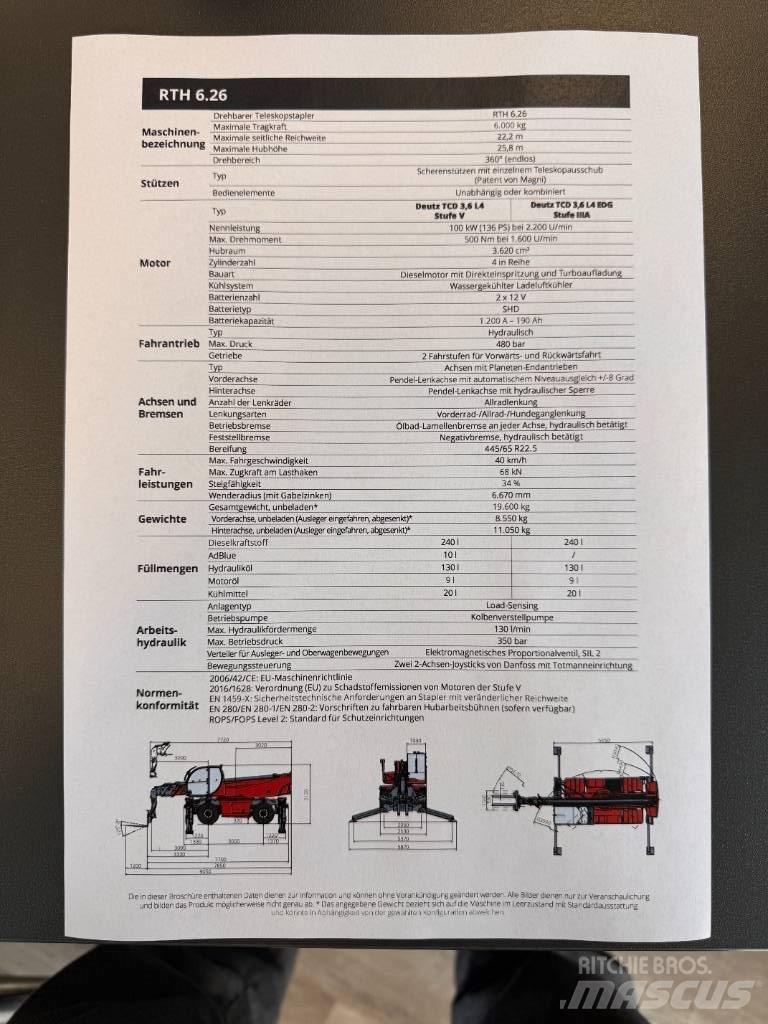 Magni RTH 6.26 S 伸縮臂操作車