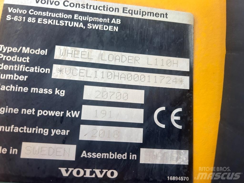 Volvo L110H L/Boom 輪胎式裝載機