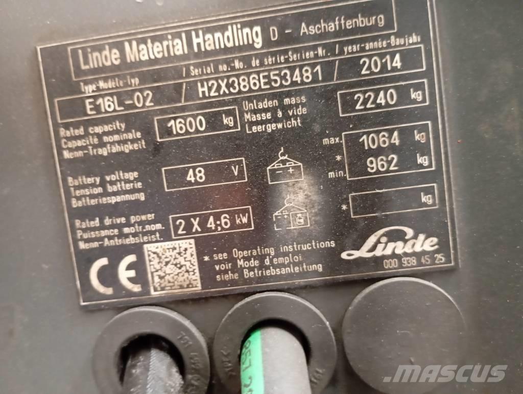 Linde E 16 電動堆高機