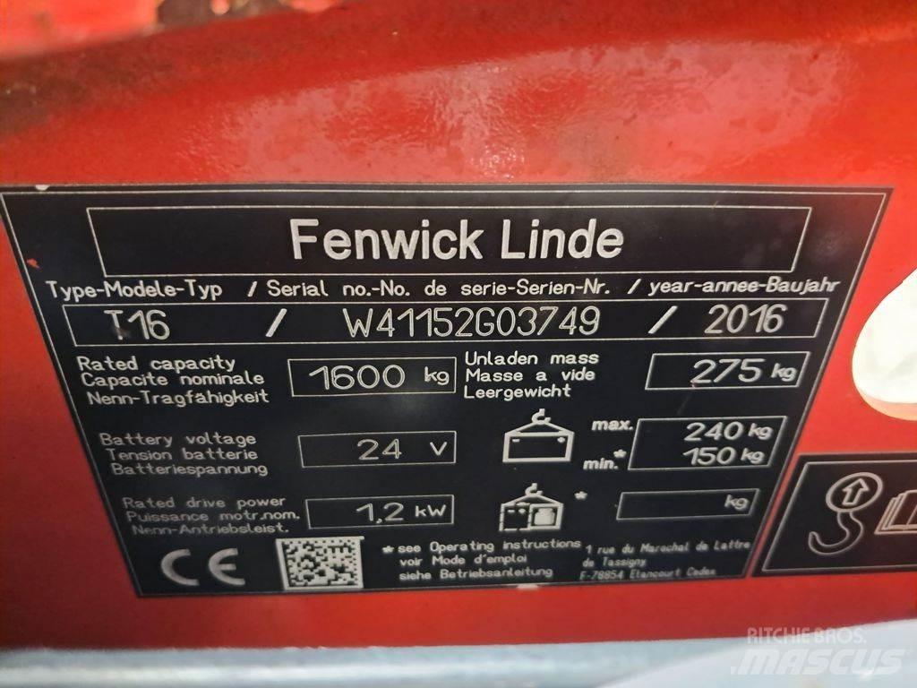 Linde T16 手拉式油壓拖板車