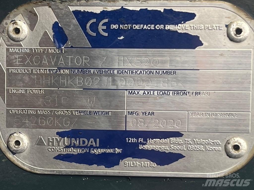 Hyundai HX 520 L 履帶式 挖土機/掘鑿機/挖掘機