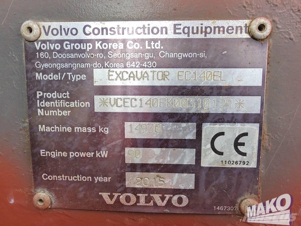 Volvo EC 140 EL 履帶式 挖土機/掘鑿機/挖掘機