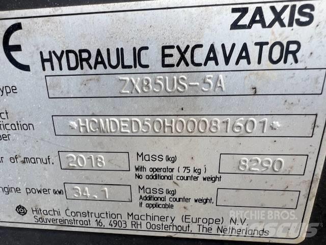 Hitachi ZX85US-5A 中型挖土機/掘鑿機/挖掘機 7t-12t