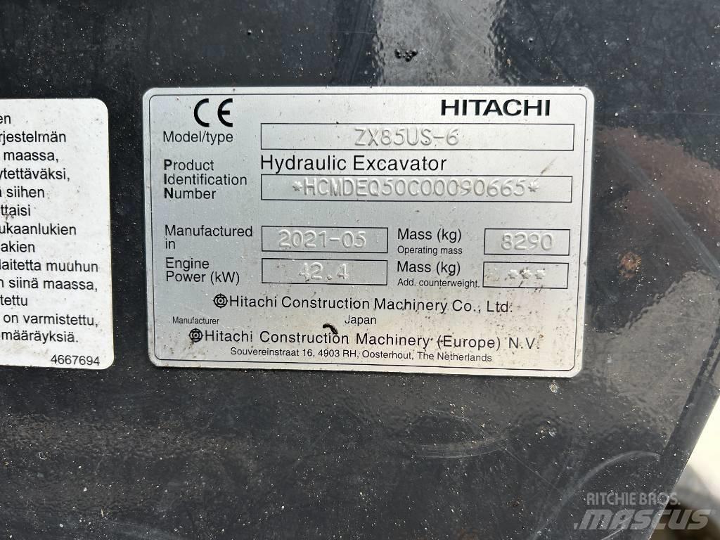 Hitachi ZX85U-6 中型挖土機/掘鑿機/挖掘機 7t-12t