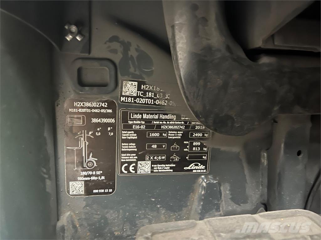 Linde E16-02 電動堆高機