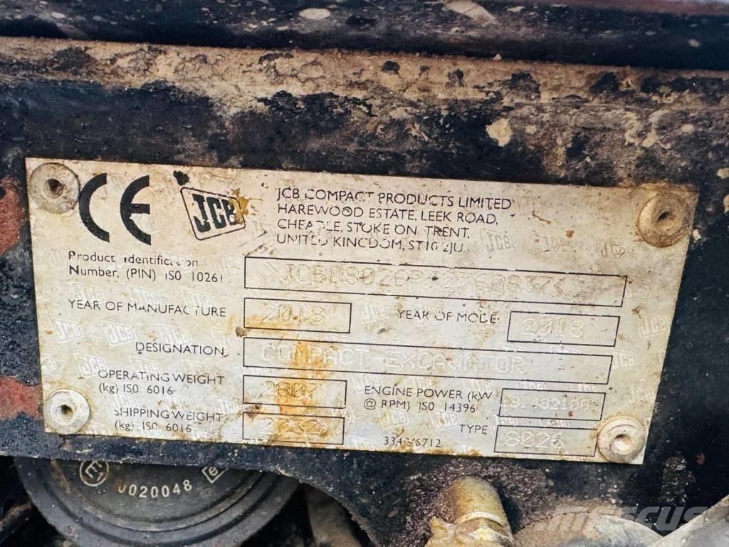 JCB 8026 CTS 小型挖土機/掘鑿機<7t(小型挖掘機)