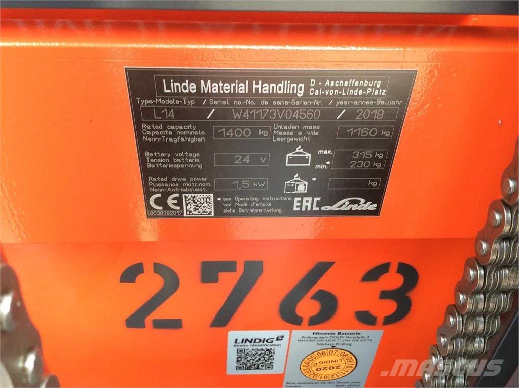 Linde L14I 自走式堆積機