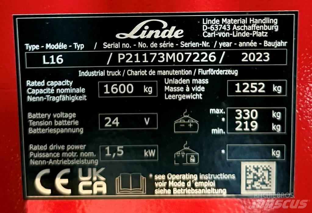 Linde L16/1173-01 行走控制式堆積機