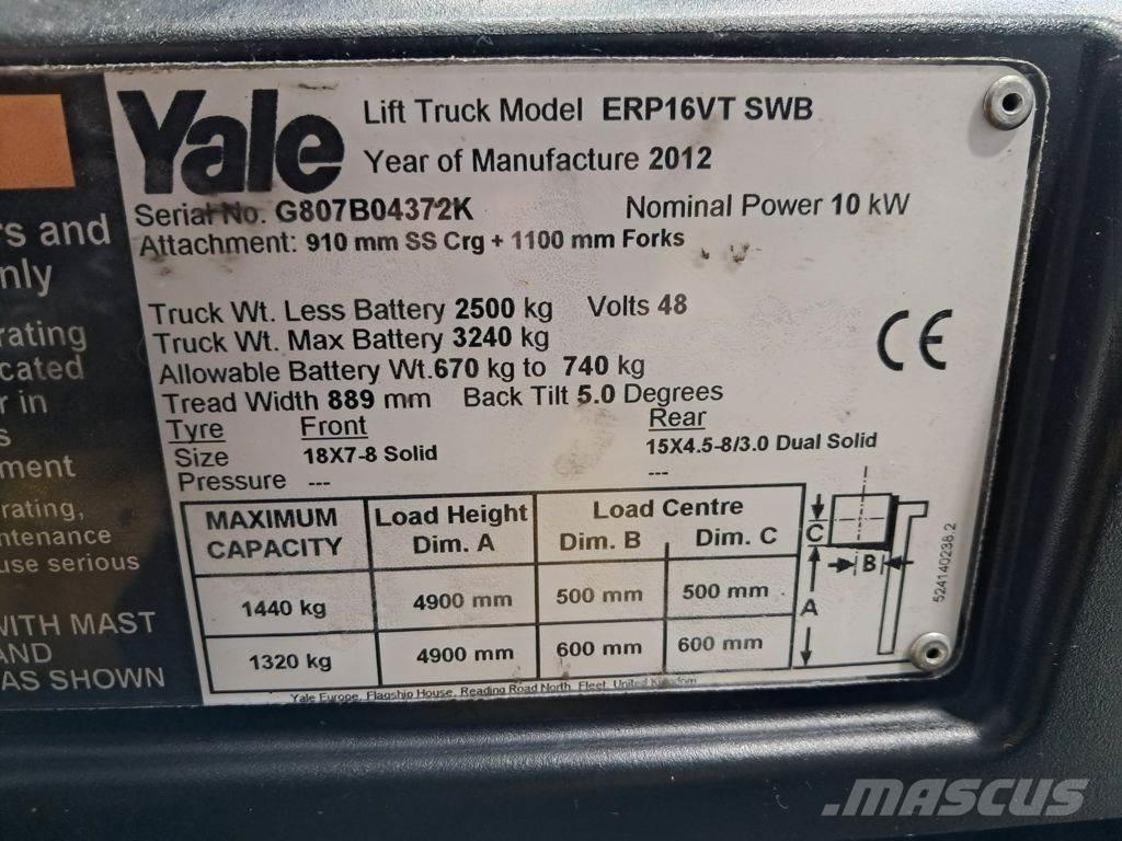 Yale ERP16VT SWB 電動堆高機