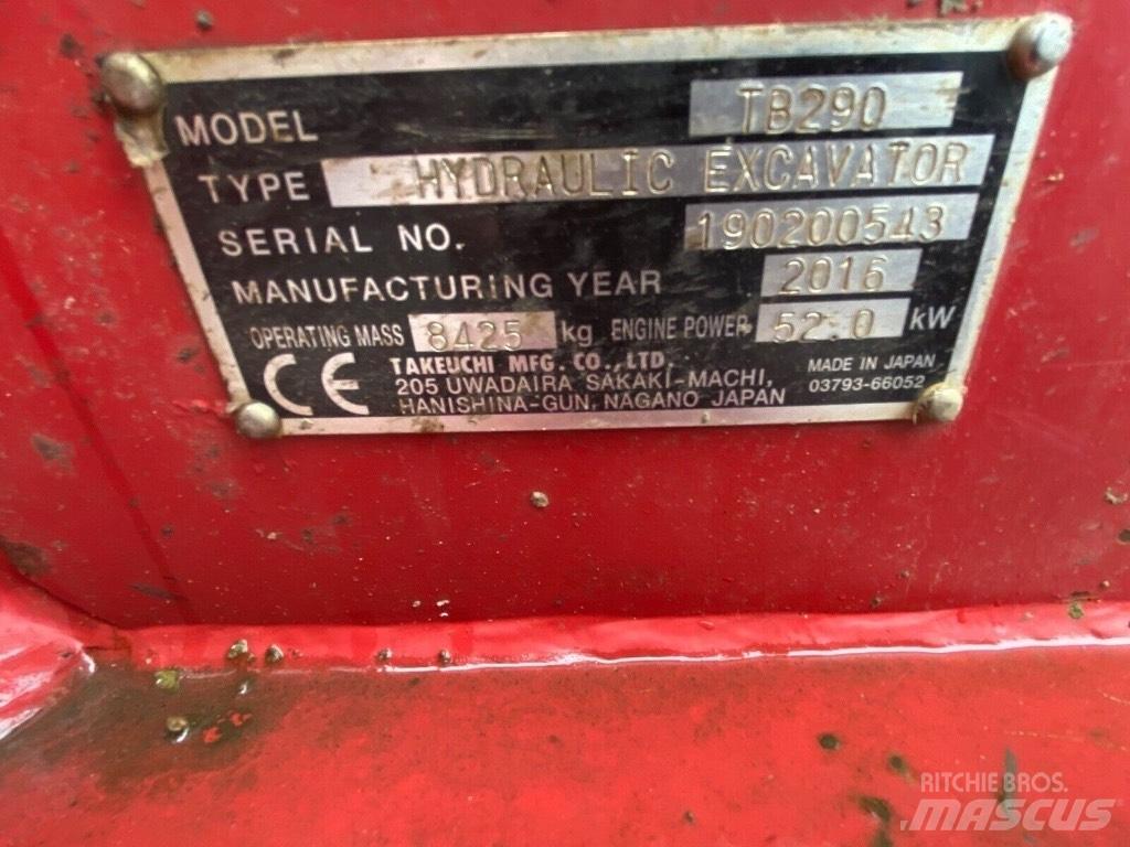 Takeuchi TB 290 中型挖土機/掘鑿機/挖掘機 7t-12t