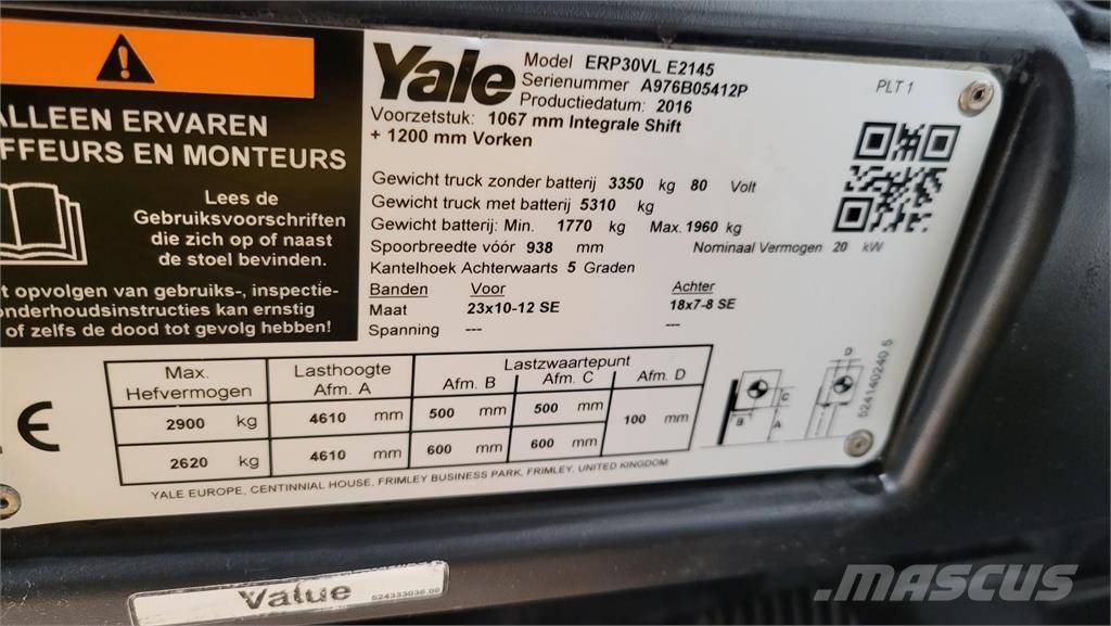 Yale ERP30VL 2016 電動堆高機