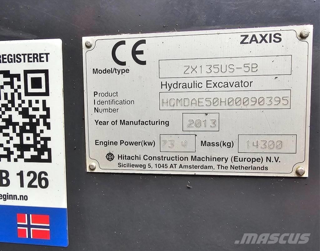 Hitachi ZX 135 US-5 履帶式 挖土機/掘鑿機/挖掘機