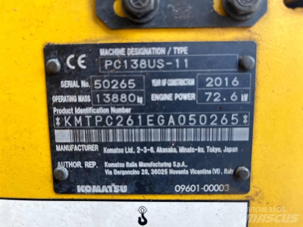 Komatsu PC 138 US-11 履帶式 挖土機/掘鑿機/挖掘機