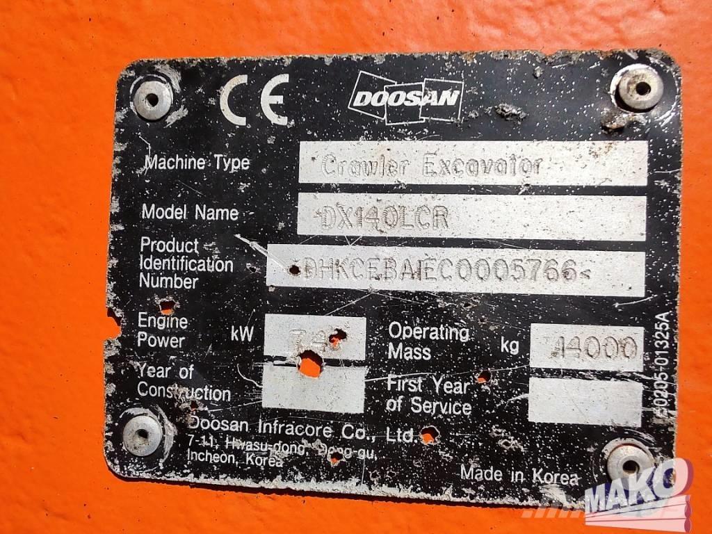 Doosan DX 140 LCR 履帶式 挖土機/掘鑿機/挖掘機