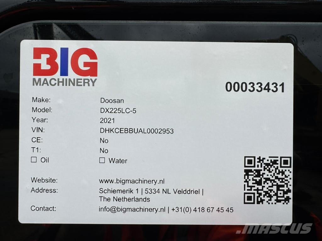 Doosan DX225LC-5 履帶式 挖土機/掘鑿機/挖掘機