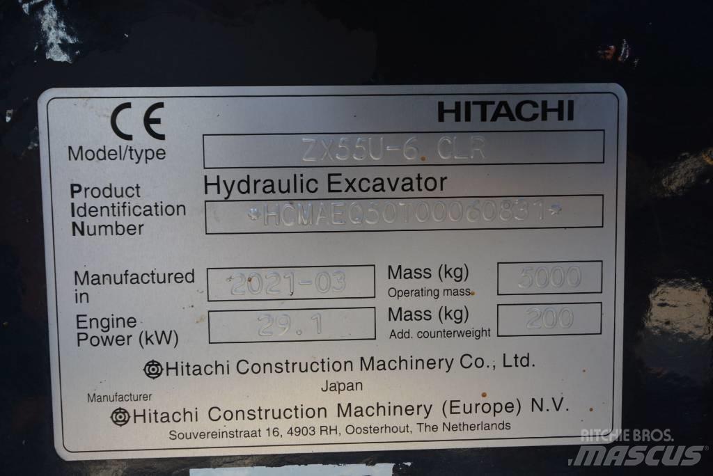 Hitachi ZX 55 U-6 小型挖土機/掘鑿機<7t(小型挖掘機)