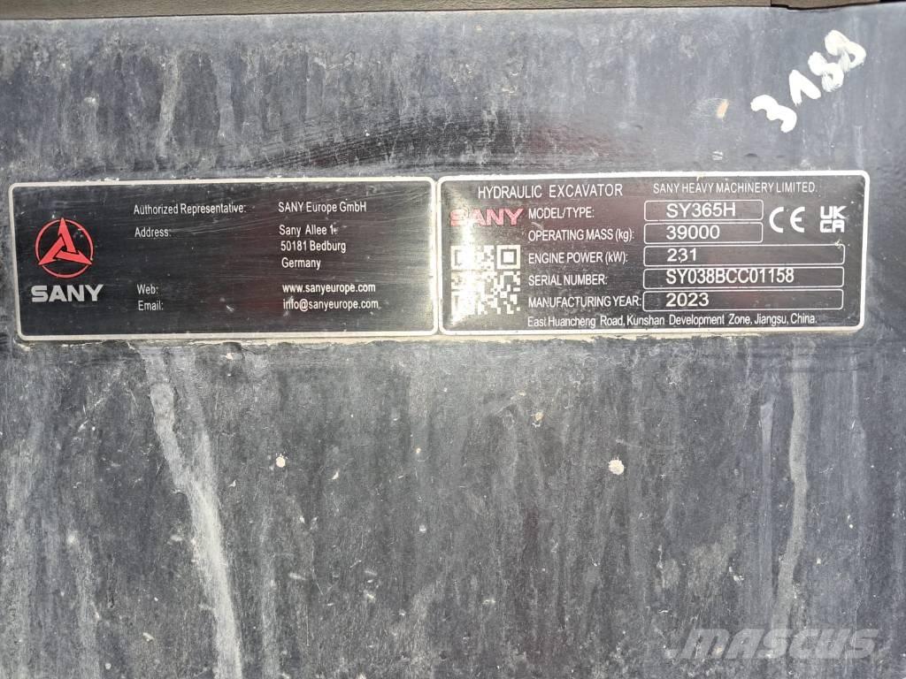 Sany SY 365 H 履帶式 挖土機/掘鑿機/挖掘機