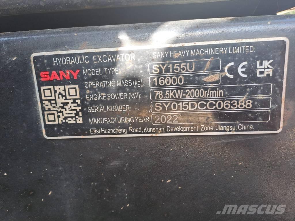 Sany SY 155 U 履帶式 挖土機/掘鑿機/挖掘機