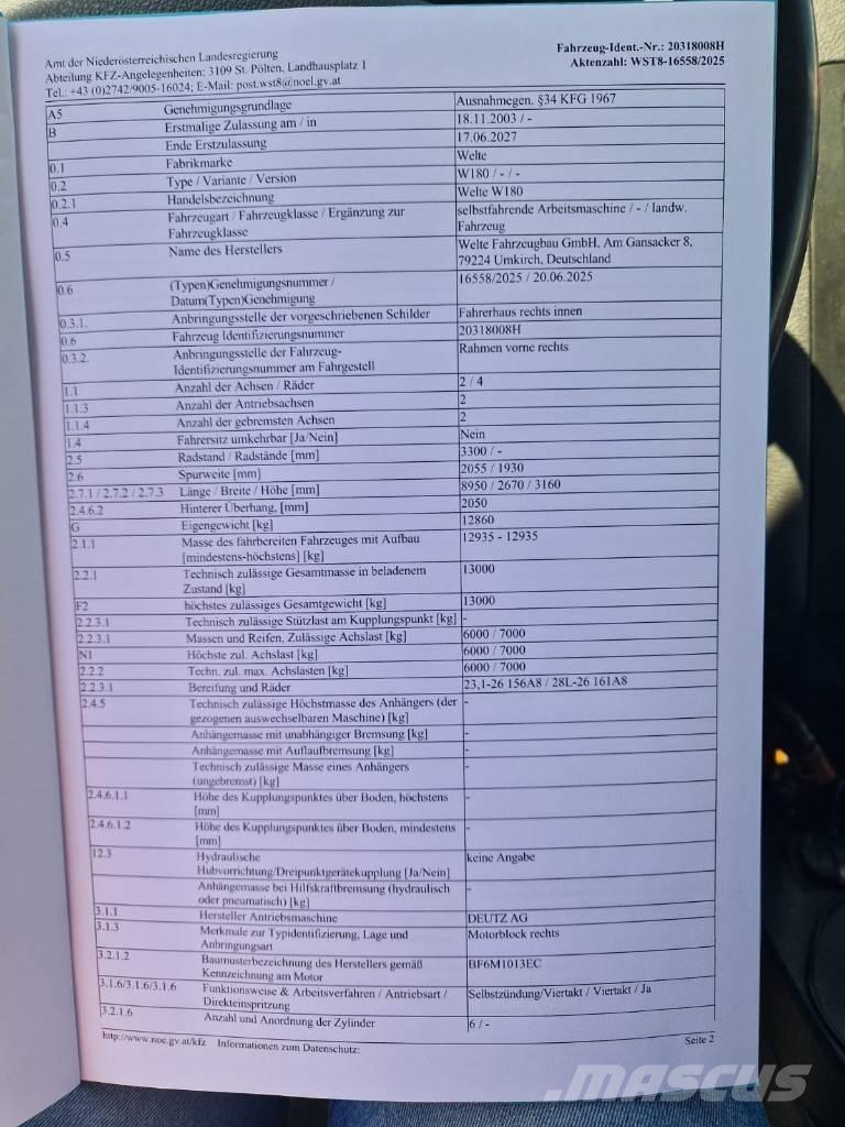 Welte W 180 集材機