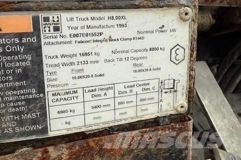 Hyster H 8.00 XL 5 柴油卡車
