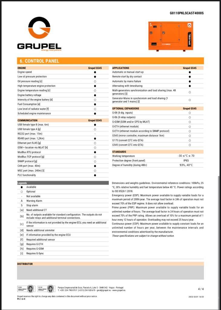  Grupel G545 柴油發電機