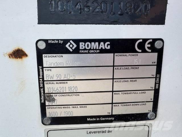 Bomag BW90 AD-5, Vält 雙輪滾壓機