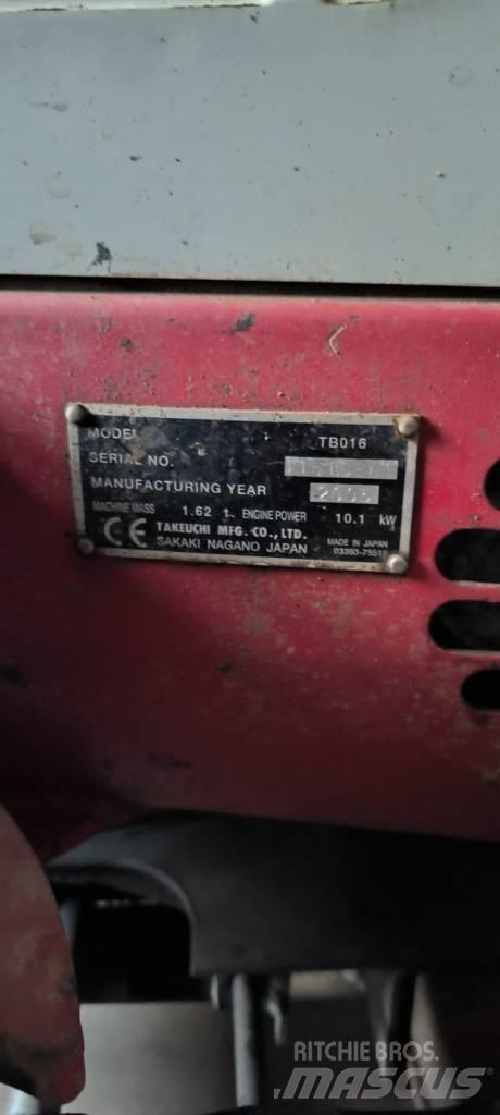 Takeuchi TB016 小型挖土機/掘鑿機<7t(小型挖掘機)