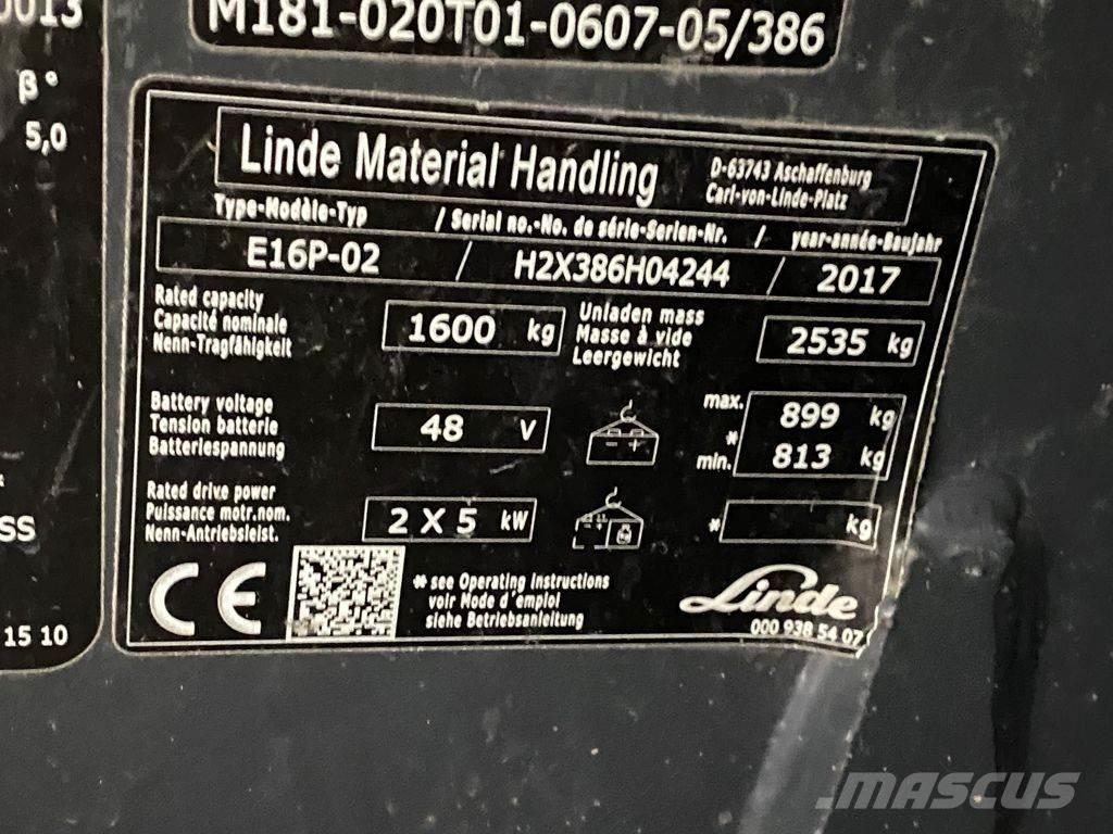 Linde E16P-02 電動堆高機