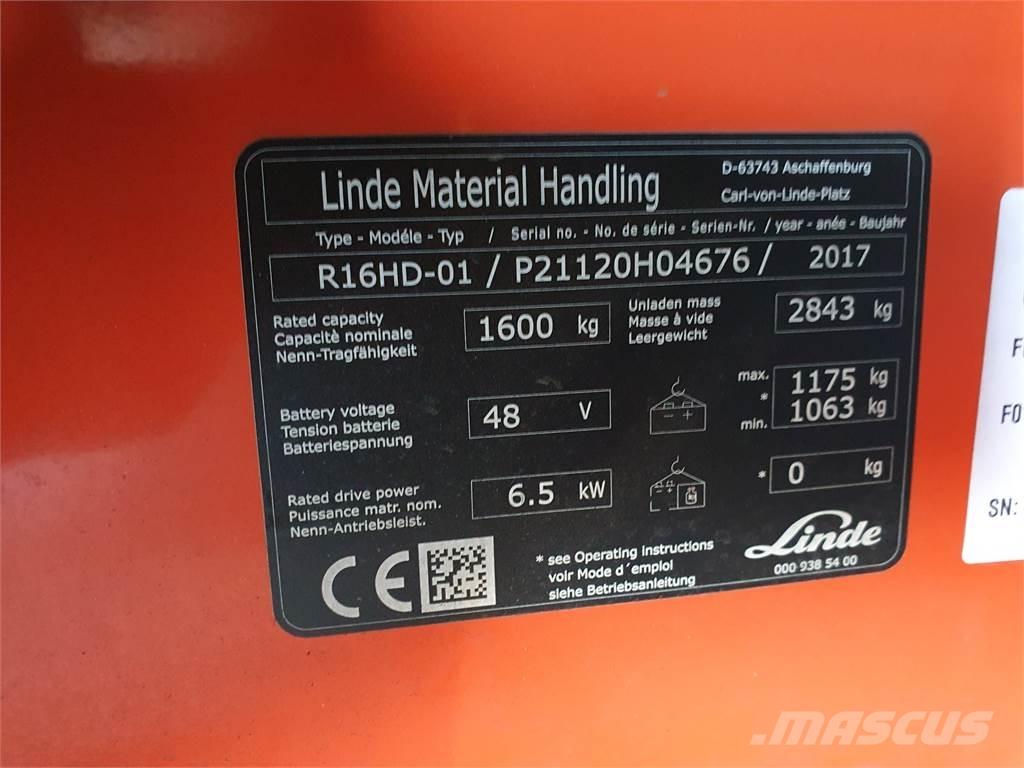 Linde R16HD 前伸式堆高機(叉車)