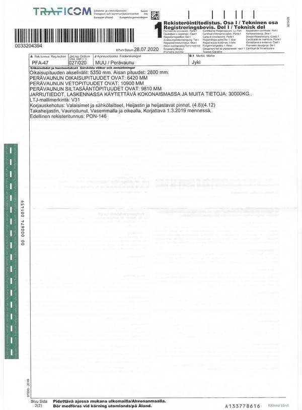 Jyki V 31 傾卸式拖車