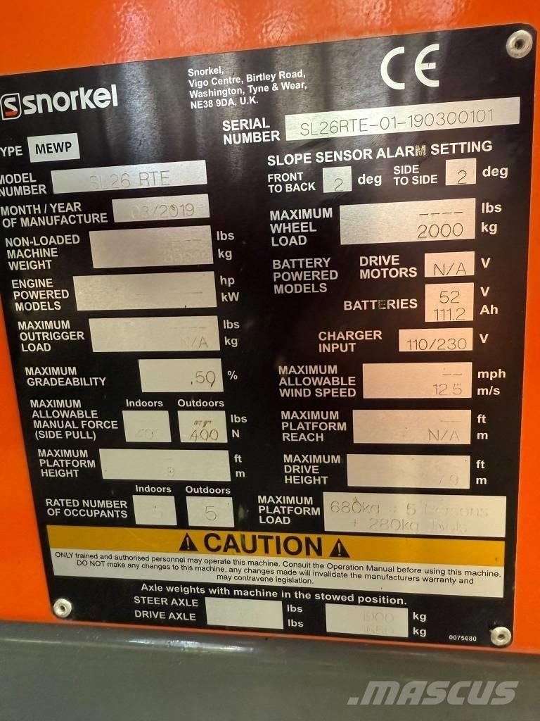 Snorkel SL 26 RTE 剪式升降機