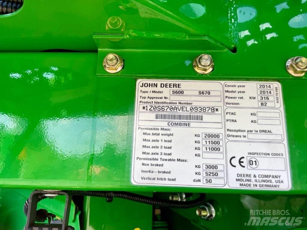 John Deere S 670 i 聯合收穫機