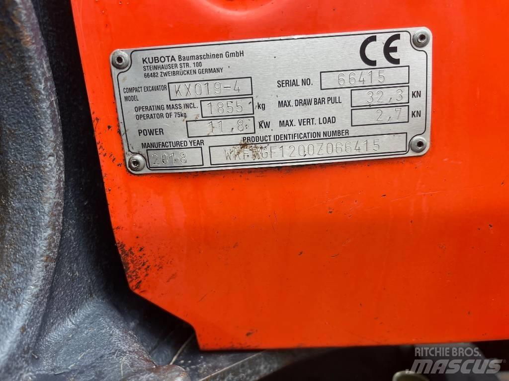 Kubota KX019-4 小型挖土機/掘鑿機<7t(小型挖掘機)