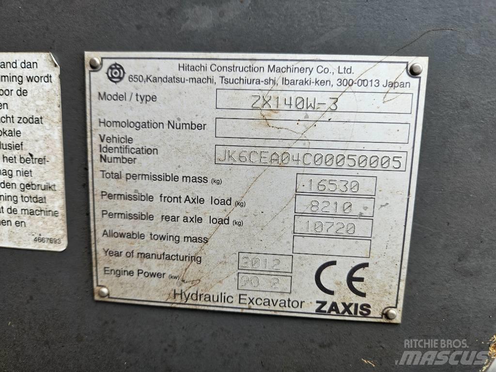 Hitachi ZX140W-3 旋轉式挖土機/掘鑿機/挖掘機
