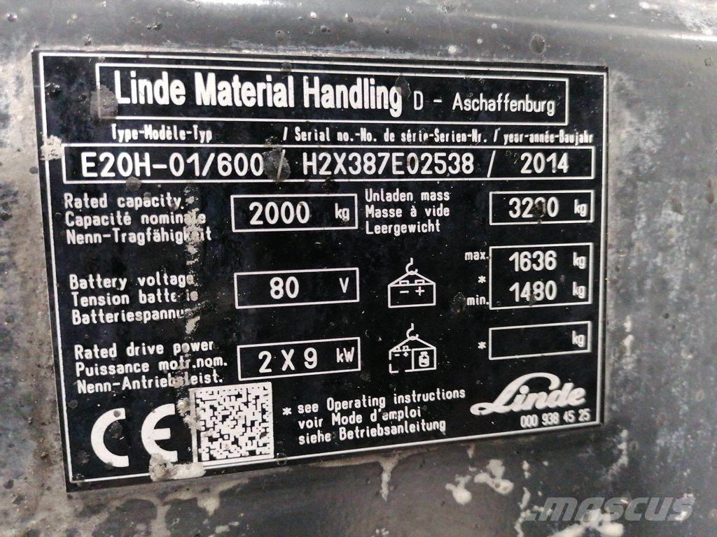 Linde E20H-01/600 電動堆高機
