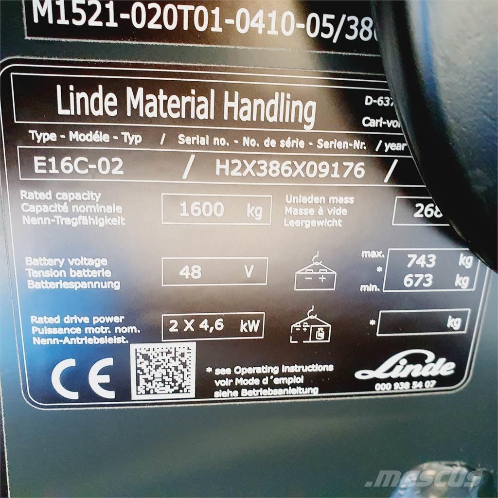 Linde E16C 電動堆高機
