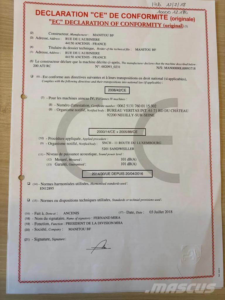 Manitou 200 ATJ 曲臂高空作業車