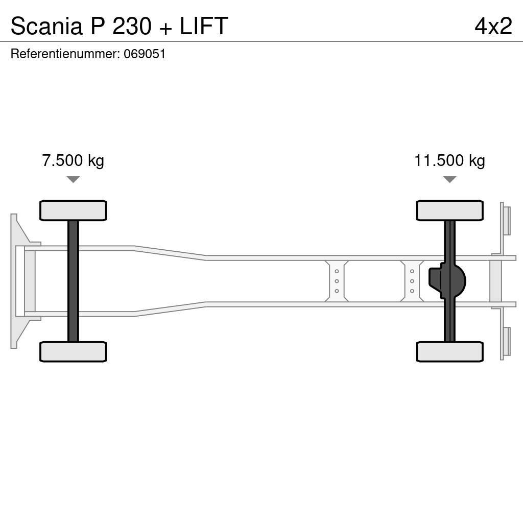 Scania P 230 + LIFT 貨箱式卡車