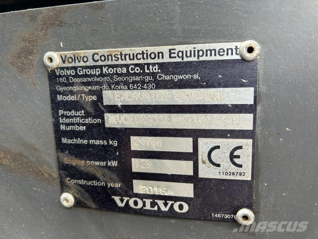 Volvo ECR 235 E L 履帶式 挖土機/掘鑿機/挖掘機